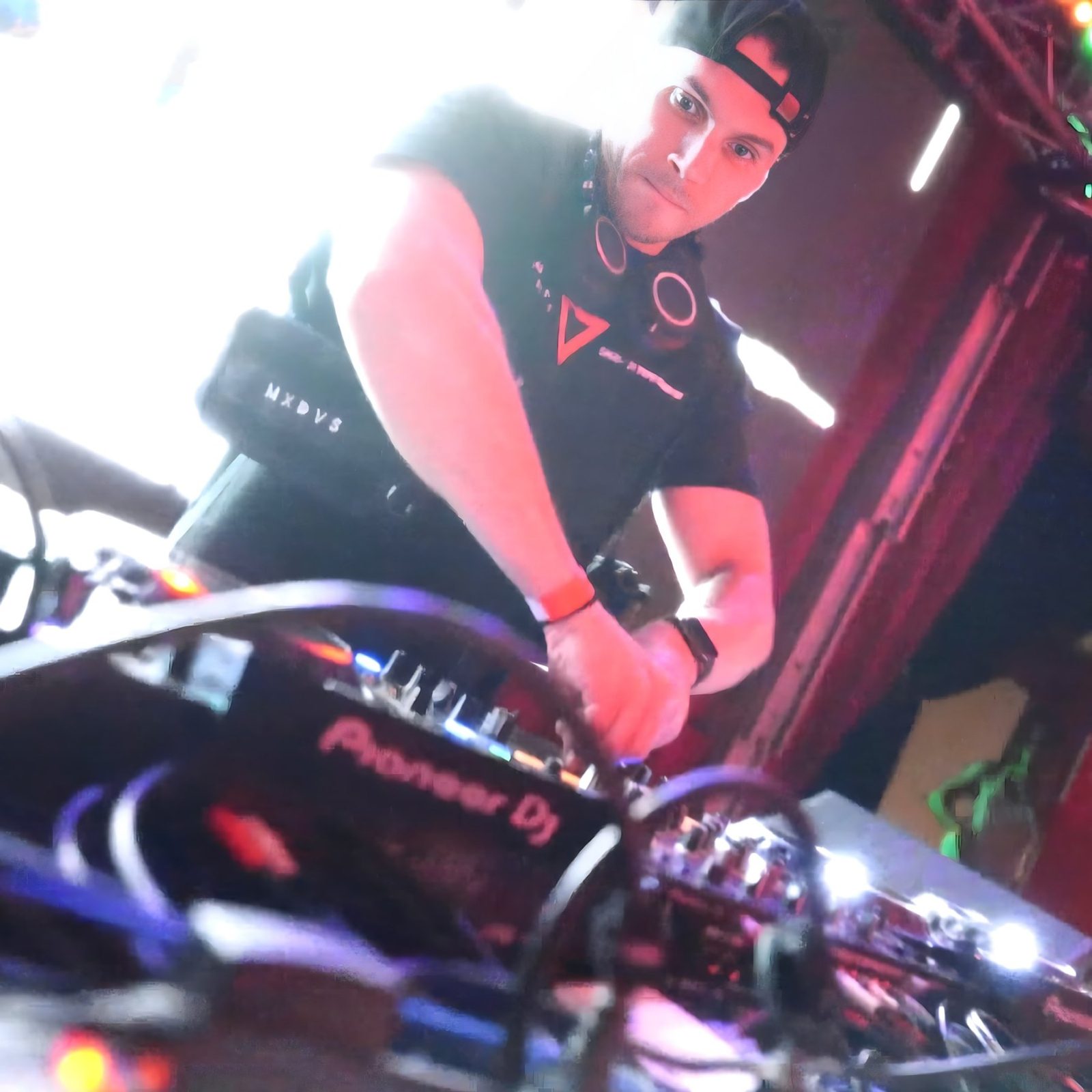 Terry at the decks during a DJ set